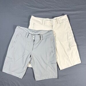 Nike Golf Dri-FIT Shorts 2 Pack Women Size 10 Medium Khaki Gray Bundle